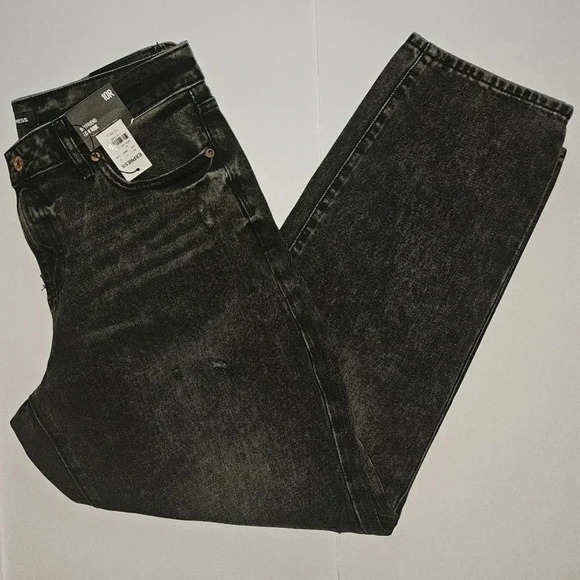 Express Low Rise Black Ripped Boyfriend Jeans - Picture 11 of 12